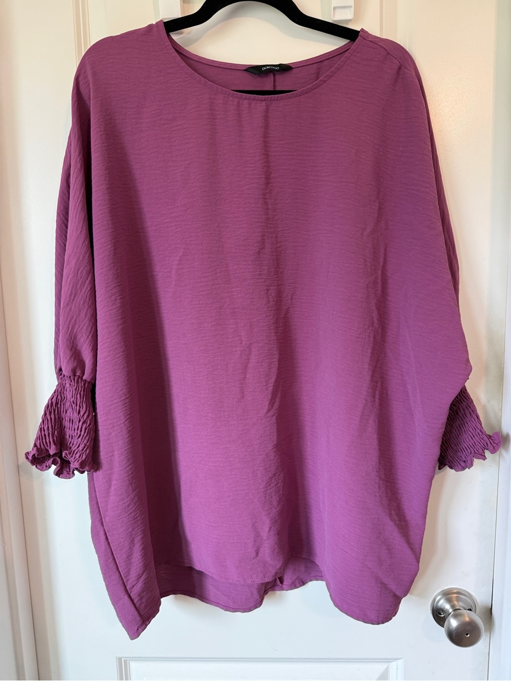 Dokotoo-Violet Plus-Size Smocked Sleeve Blouse